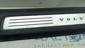 Volvo XC90 16-23 black front left inner door sill with illuminated chrome insert, scratches