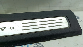 Volvo XC90 16-23 black front left inner door sill with illuminated chrome insert, scratches