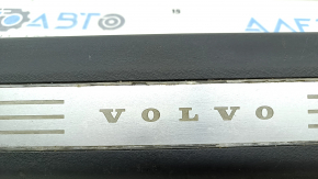 Volvo XC90 16-23 black front right inner door sill with illuminated chrome insert, scratches, cracks