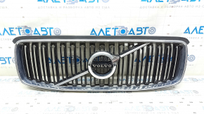 Black Volvo XC90 16-19 grille with badge, chrome frame, no camera, sand