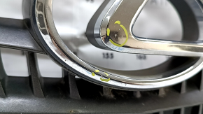 Lexus RX400h 06-08 radiator grille with emblem, sand, broken mount