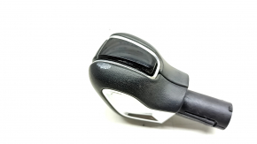 Volvo XC90 16-22 T5, T6 leather gear knob, black, chrome, scratches, needs cleaning