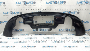 Rear bumper lip for 2 pipes for Audi Q5 8R 13-17 with parking sensors and towbar, black, cracked