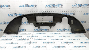 Rear bumper lip for 2 pipes for Audi Q5 8R 13-17 with parking sensors and towbar, black, cracked