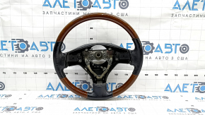 Lexus RX300 RX330 RX350 RX400h 04-09 steering wheel, black leather, with wood, scratches