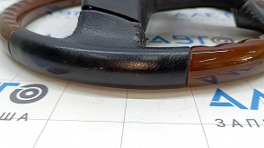 Lexus RX300 RX330 RX350 RX400h 04-09 steering wheel, black leather, with wood, scratches
