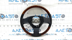 Lexus RX300 RX330 RX350 RX400h 04-09 steering wheel, black leather, with wood, scratches