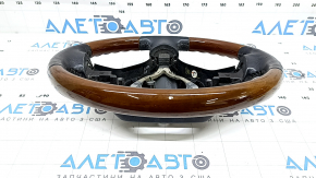 Lexus RX300 RX330 RX350 RX400h 04-09 steering wheel, black leather, with wood, scratches