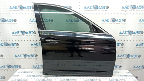 Front right door assembly BMW 5 G30 17-23 keyless, black 668, scratches on molding, bump
