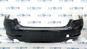 Bare rear bumper for BMW 5 G30 17-20 with parking sensors and PMA, black, scratches, dents, broken fasteners
