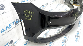 Bare front bumper for BMW 5 G30 17-20 with parking sensors and PMA, black, dents, scratches, broken mount, non-factory holes