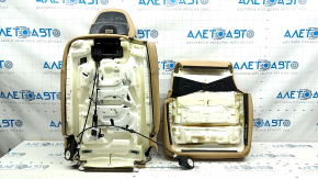 Volvo XC90 16-25 2nd row rear right seat upholstery, beige leather, with headrest, with headrest folding mechanism, for cleaning