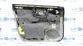 Front right door panel for Lexus RX300 RX330 RX350 RX400h 04-09, gray with gray leather insert, leather armrest, wood molding, with handle, scratches