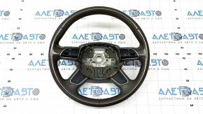 Audi Q5 8R 13-17 steering wheel, beige leather, with buttons, scratches, dents