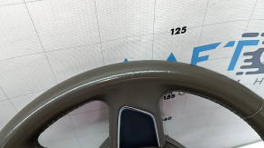 Audi Q5 8R 13-17 steering wheel, beige leather, with buttons, scratches, dents