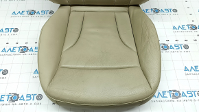 Driver's seat upholstery for Audi Q5 8R 09-17, beige leather, heated, dented, worn, cracked, needs cleaning