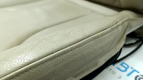 Driver's seat upholstery for Audi Q5 8R 09-17, beige leather, heated, dented, worn, cracked, needs cleaning