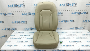 Audi Q5 8R 09-17 passenger seat upholstery, beige leather, heated, dented, scratches, needs cleaning