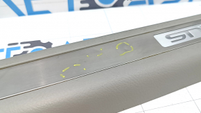 Illuminated front left door sill plate for Lexus RX300 RX330 RX350 RX400h 04-08, gray, with chrome trim, dents on chrome, scuffs, scratches