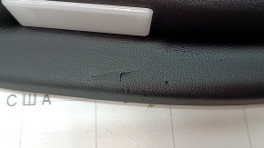 Rear right door panel assembly BMW 5 G30 17-22 black leather, armrest and insert black leather, wood-like molding glossy, tears