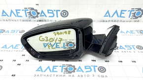 Left side mirror assembly for BMW 5 G30 17-23, 5 pins, heated, turn signal, auto-dimming, black
