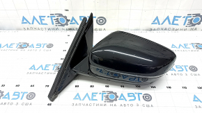 Left side mirror assembly for BMW 5 G30 17-23, 5 pins, heated, turn signal, auto-dimming, black