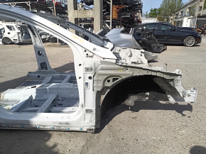Front right quarter panel of Hyundai Sonata 11-15, white, on the body, bumps
