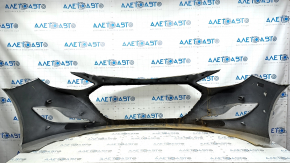 Front bumper bare Hyundai Sonata 11-15 hybrid, white, scratches, broken fasteners
