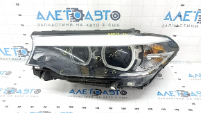 BMW 5 G30 17-20 LED Corona Rings S524A Left Front Headlight Assembly with Mount, Spider Web, Scratches