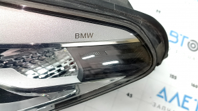 BMW 5 G30 17-20 LED Corona Rings S524A Left Front Headlight Assembly with Mount, Spider Web, Scratches