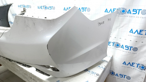 Rear bumper, bare, Hyundai Sonata 11-15 hybrid, white, with tear and scratches