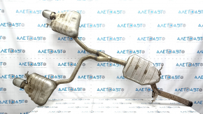 Rear muffler with barrels for Audi Q5 8R 13-17 2.0T, hybrid with chrome tips, without damper