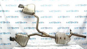Rear muffler with barrels for Audi Q5 8R 13-17 2.0T, hybrid with chrome tips, without damper