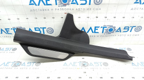 Rear left door sill plate for Hyundai Sonata 11-15, black, with chrome trim, scratches