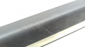 Front left door sill plate for Hyundai Sonata 11-15, black, with chrome trim, scratches