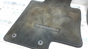 Set of floor mats for Hyundai Sonata 11-15, black, dry-cleanable