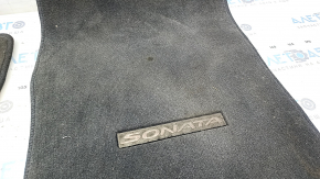Set of floor mats for Hyundai Sonata 11-15, black, dry-cleanable