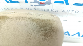 Rear left headrest for Hyundai Sonata 11-15, leather, beige, dry-cleanable, cracked