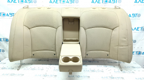 Rear seat, 2nd row, upper part, Hyundai Sonata 11-15, beige, perforated, with armrest, without headrests, dented leather, dry-cleanable