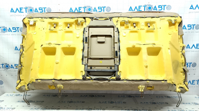 Rear seat, 2nd row, upper part, Hyundai Sonata 11-15, beige, perforated, with armrest, without headrests, dented leather, dry-cleanable
