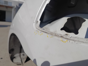 Quarter wing rear left Hyundai Sonata 11-15 white, on the body, bumpers