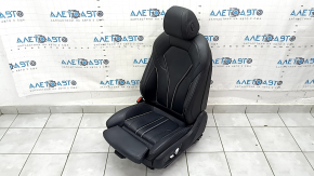 BMW 5 G30 17-23 driver's seat with airbag, electric, Sport, heated, Dakota leather, black, worn, cracked
