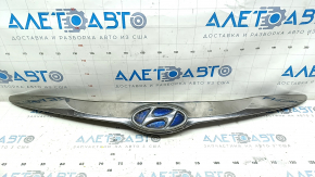 Radiator grille Hyundai Sonata 11-15 hybrid, with emblem, varnish peeling, sand