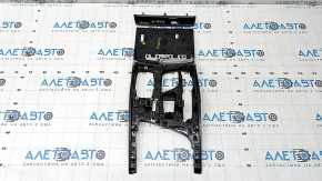 BMW 5 G30 17-23 center console trim panels, gloss black, Fineline Ridge wood grain, type 2, scratches