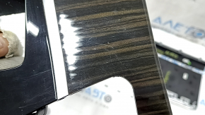 BMW 5 G30 17-23 center console trim panels, gloss black, Fineline Ridge wood grain, type 2, scratches
