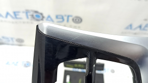 BMW 5 G30 17-23 center console trim panels, gloss black, Fineline Ridge wood grain, type 2, scratches