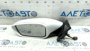 Left side mirror assembly for Hyundai Sonata 11-15, 7 pins, turn signal, heated, white, paint peeling