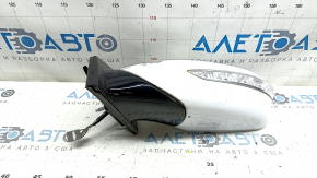 Left side mirror assembly for Hyundai Sonata 11-15, 7 pins, turn signal, heated, white, paint peeling