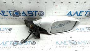 Right side mirror assembly for Hyundai Sonata 11-15, 7 pins, turn signal, heated, white, paint peeling