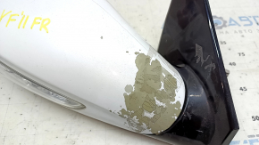 Right side mirror assembly for Hyundai Sonata 11-15, 7 pins, turn signal, heated, white, paint peeling
